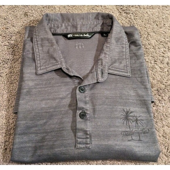 Men's Travis Mathew Rainy Days Palm Trees Logo Golf Polo 1MX121 Large - Picture 1 of 9